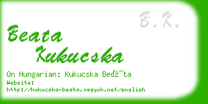 beata kukucska business card